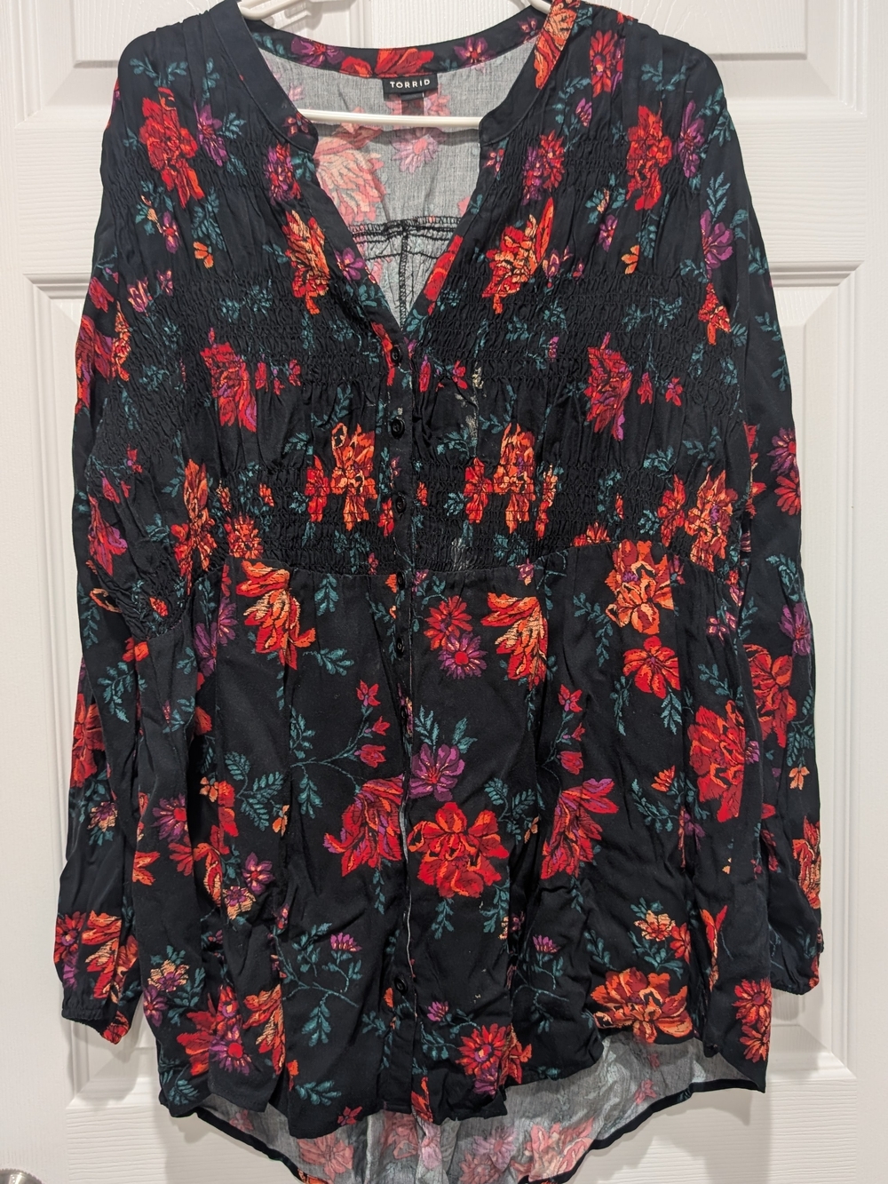 torrid Black Floral Blouse